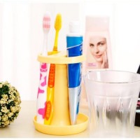 花杯架 新款牙刷架牙杯  塑料牙具套装  洗漱杯 浴室用品定做定制