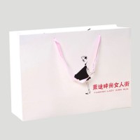 【厂家定制】 高档白卡纸UV印刷手提袋 商场服装购物袋