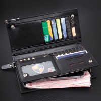 新款男士钱包长款手包韩版商务拉链多卡位大容量手包真皮钱包