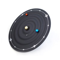 概念太阳系行星磁力时钟 Galaxy Magnetic Clock创意卧室艺术挂钟