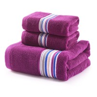 毛巾 浴巾 套装 三件套 纯棉 素缎 吸水 1浴巾+2毛巾 可配礼盒