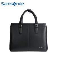 Samsonite/新秀丽87Q*004公文包 时尚商务男士牛皮质手提包 黑色
