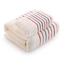 毛巾 纯棉 套装 1毛巾+1浴巾  素色彩条 吸水 礼品 情侣 洗脸毛巾