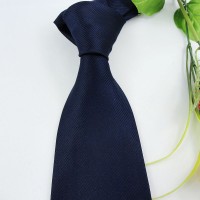 100%桑蚕丝领带色织真丝领带男士领带正装领带藏蓝色领带。