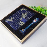 蜀锦笔记本京剧脸谱笔中国特色工艺品中国风手工刺绣圣诞节礼物