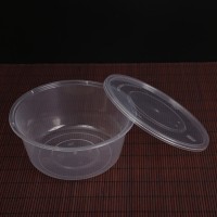 厂家直销批发一次性圆形带盖塑料快餐盒外卖打包环保餐盒